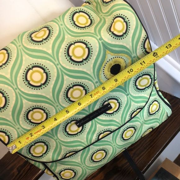 PETUNIA PICKLE BOTTOM Green Yellow Floral Backpack Adjust Crossbody Baby Bag - Picture 15 of 17